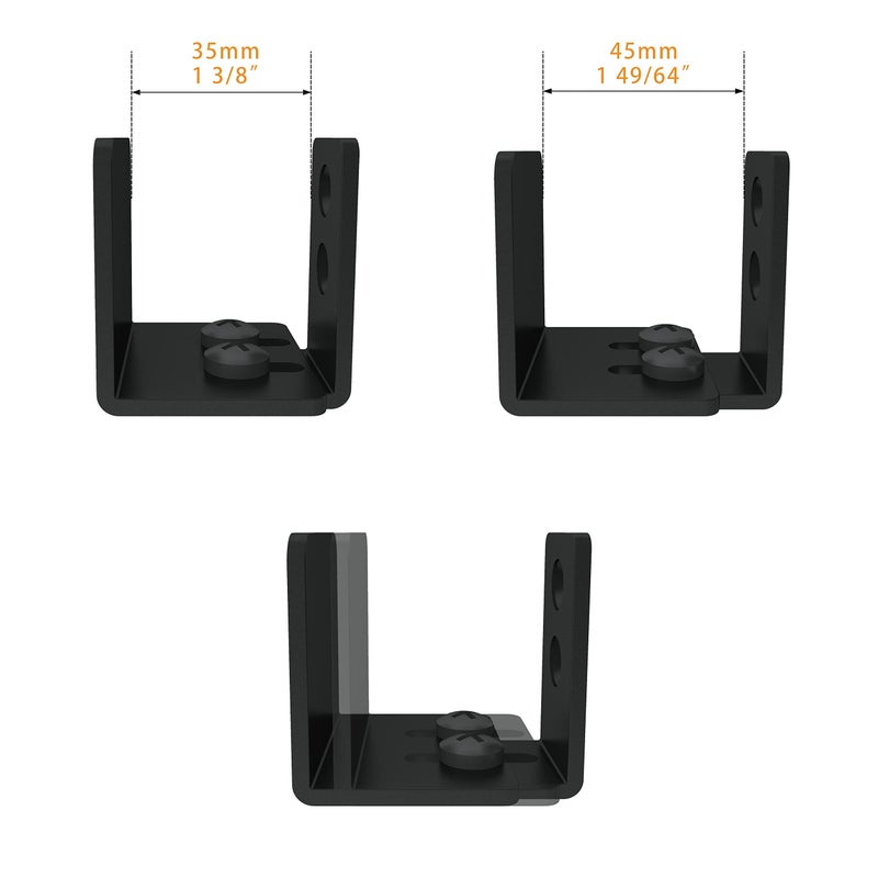 JUBEST Matte Black Floor Guide Wall Mount Sliding Barn Door Hardware Up to 1-3/4"W 1-7/8"H - Image 2